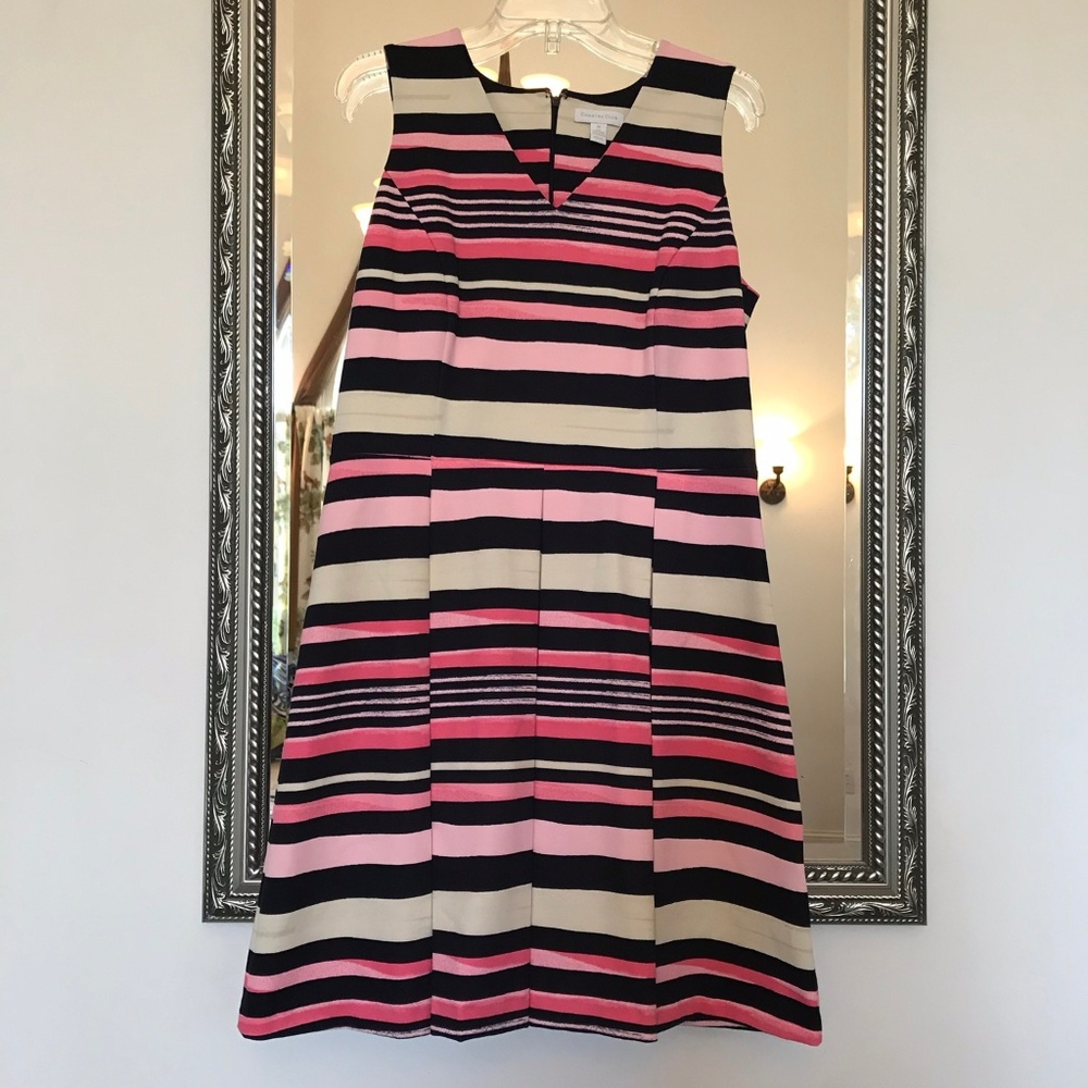 Charter Club Striped pleated dress